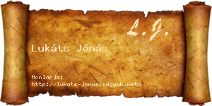 Lukáts Jónás névjegykártya